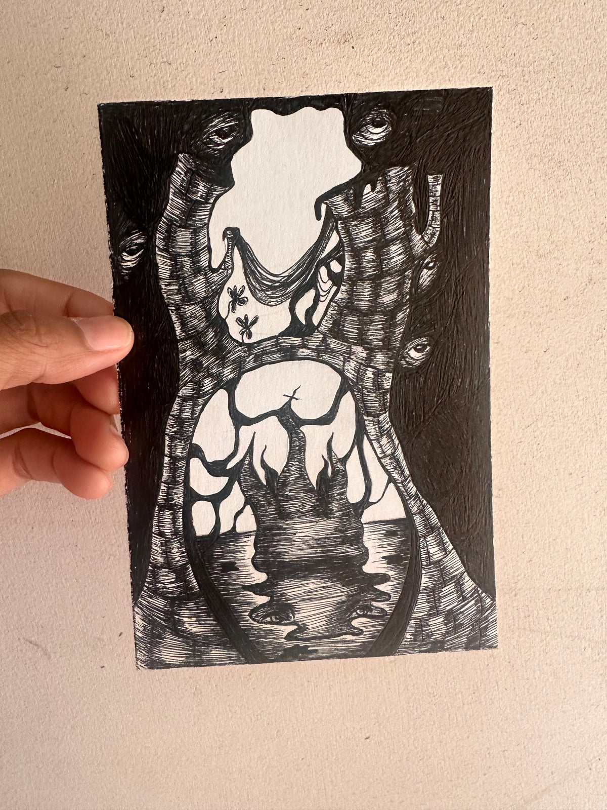KING TOWER - 4X7 - PEN AND INK