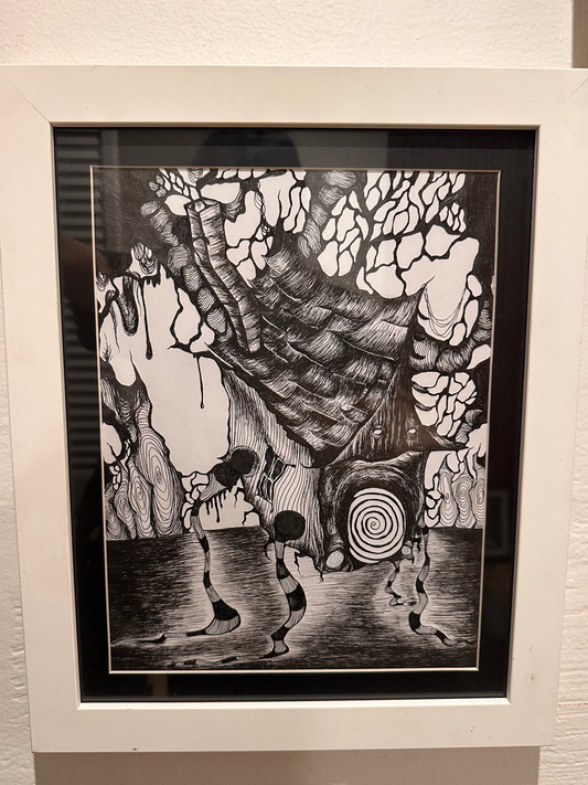 NO ONES HOME - 13X16 - PEN AND INK ON BRISTOL PAPER