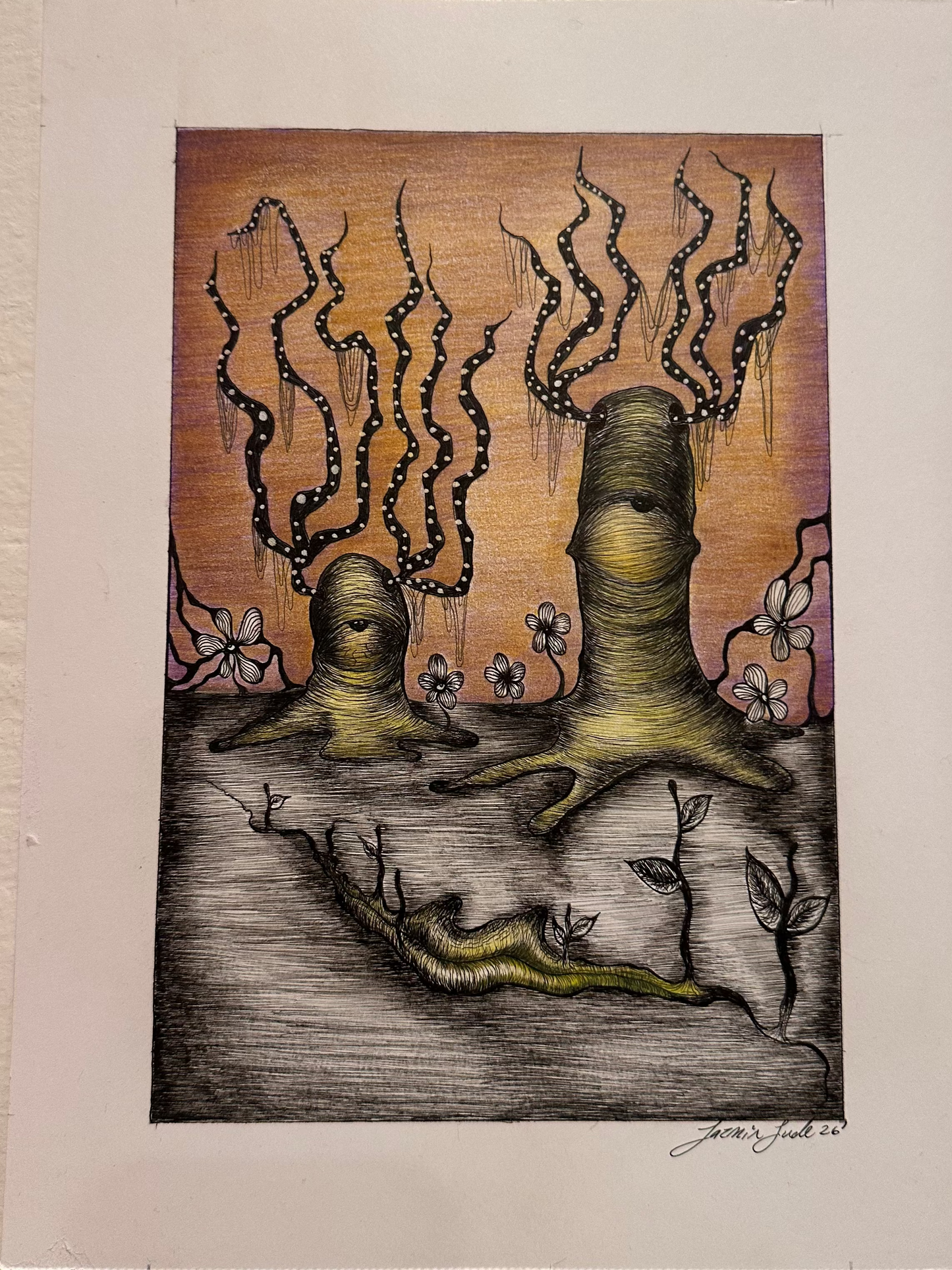 FORIEGN LANDS - 9X12 - PEN AND INK ON BRISTOL PAPER