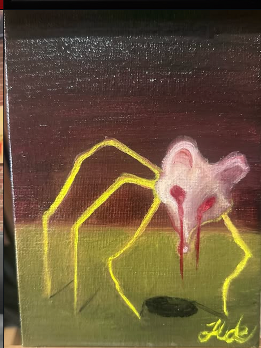 SPIDER MOUSE PAINTING 5X7 ACYRLIC PAINTING - JAZMIN JUDE - NIGHTHAUS